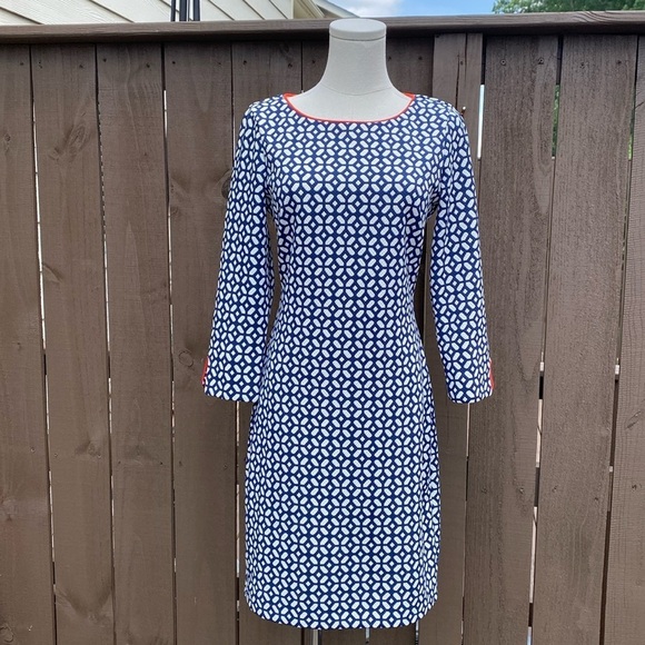 Belle Badgley Mischka geometric print shift dress size 4 - Picture 2 of 14